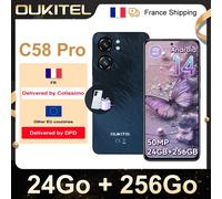 OUKITEL C58 Pro Telefono Portatile - 6,7" - 24Go + 256 Go - 50MP-5150mAh-Smartphone Android 14 - NFC GPS Doppia SIM 4G