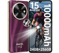 OUKITEL C59 Pro Smartphone Android 15-10000mAh Telefono Cellulare 24GB RAM + 256GB ROM(TF 1TB) Cellulari,6.88" HD+ 90Hz,13MP/Torcia 120 Lumen/Impronta digitale/Face ID/Doppia SIM/NFC/OTG,Viola