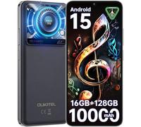 OUKITEL C60 Smartphone Android 15-10000mAh Telefono Cellulare 16GB RAM + 128GB(TF 1TB) Cellulari 4G,6.88" HD+ 90Hz,AL110 dB/Torcia 120 Lumen/13MP+8MP/Impronta digitale/Face ID/Dual SIM/OTG,Nero