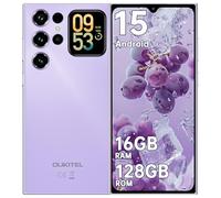 OUKITEL C62 Smartphone Android 15 con Schermo Posteriore, 16GB RAM+128GB ROM/1TB Telefono Cellulare, Display 6.88" HD+ 90Hz, 5150mAh Cellulari, 13MP+5MP, Dual SIM 4G/Face ID/Fingerprint/OTG - Viola