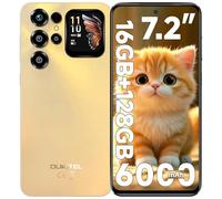 OUKITEL C68 Plus Smartphone 2025, 7.2" HD+120Hz &1.81" Display Telefono Cellulare, 16GB+128GB/1TB Telefoni, 6000mAh Smartphone Android 15, 64MP+8MP Cellulari, Dual SIM/Face ID/Fingerprint, Oro