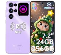 OUKITEL C68 PLUS Smartphone Android - 7.2"HD+ Schermo Grande 120Hz & 1.81" Schermo Posteriore, 24GB RAM+256GB ROM/1TB Telefono Cellulare, 64MP+8MP,6000mAh Cellulari,Dual SIM 4G/Face ID/Fingerprint/NFC