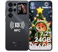 OUKITEL C68 PLUS Smartphone Android - 7.2"HD+ Schermo Grande 120Hz & 1.81" Schermo Posteriore, 24GB RAM+256GB ROM/1TB Telefono Cellulare, 64MP+8MP,6000mAh Cellulari,Dual SIM 4G/Face ID/Fingerprint/NFC