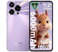 OUKITEL C69 Smartphone Android 15-7.2" HD+ 120Hz Schermo, 64MP+8MP Camera 6000mAh Telefono Cellulare, 16GB RAM+128GB ROM(TF 1TB) Cellulare 4G, Dual SIM Telefono/Face ID/Impronta digitale/OTG,Viola