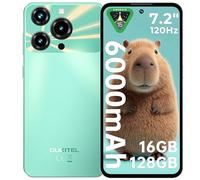 OUKITEL C69 Smartphone Android 15-7.2" HD+ 120Hz Schermo, 64MP+8MP Camera 6000mAh Telefono Cellulare, 16GB RAM+128GB ROM(TF 1TB) Cellulare 4G, Dual SIM Telefono/Face ID/Impronta digitale/OTG,Verde