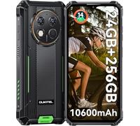 OUKITEL G1 Rugged Smartphone Android 14 24GB+256GB/1TB Telefono Indistruttibile, 6.52" HD+ Display 10600mAh Octa-Core 48MP Camera IP68/IP69K Cellulare Robusto, OTG/GPS/4G Dual SIM/NFC/Face ID Verde