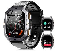OUKITEL Orologio da uomo 2.02" HD Smartwatch con chiamata Bluetooth,100+modalità sportive, orologio sportivo monitoraggio cardio, podometro, sonno, SpO2, impermeabile 5ATM, orologio connesso Android