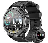 OUKITEL Orologio intelligente da uomo, smartwatch uomo AMOLED con chiamate Bluetooth, 5 ATM impermeabile, 100+ modalità sport cardiofrequenzimetro pressione sanguigna monito del sonno, Android iOS
