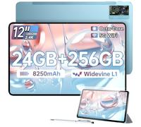 OUKITEL OT5S Tablet 12 Pollici Android 14-24(6+18) GB RAM + 256GB (2TB TF) Gaming Tablet, 8250mAh, 2.4K Display, Widevine L1, Octa-core, 16MP Dual SIM Tablet PC 4G LTE /5G WiFi - Blu