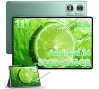 OUKITEL OT8 Tablet Android 14-30 GB RAM + 256 GB ROM - 11" FHD+ Schermo 2K Tablet con Penna, 8800mAh/18 W, 13 MP+8 MP Camera, Octa Core, Tablet PC |TÜV|GPS|OTG|Widevine L1, Verde