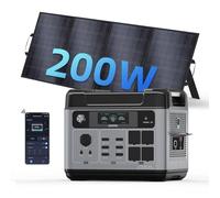 OUKITEL P2001 Plus Centrale Elettrica Portatile 2400W con Pannello da 200W, 2048Wh Generatore Solare con Batteria LiFePO4, Controllo APP, Ricarica 1.2h, 13 Porte, Portable Power Station per Campeggio