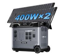 OUKITEL P5000E PRO Centrale Elettrica Portatile,con 2xPannello Solare 400W,5120Wh LiFePO4,4000W Generatore Solare Con 5x230V AC Uscita,con UPS e Funzionamento APP,Ricarica Rapida in 1 Ora,per Camper
