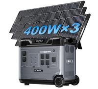 OUKITEL P5000E PRO Centrale Elettrica Portatile,con 3xPannello Solare 400W,5120Wh LiFePO4,4000W Generatore Solare Con 5x 230V AC Uscita,con UPS e APP,3200W Ricarica Rapida in 1 Ora,per Campeggio