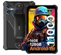 OUKITEL RT3 PLUS Rugged Tablet - Android 15 8" HD+ IPS 16GB(4+12) RAM + 128GB ROM/1TB Tablet PC Robust - 11000mAh MTK G81 16MP+8MP Camera Tablet Impermeabile IP68/Dual SIM 4G/NFC/OTG/Face ID, Blu