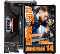 OUKITEL RT8 Android 14 Rugged Tablet, 11 Pollici FHD+ 20000mAh Batteria Processore Helio G99 12GB+256GB (TF 1TB) Tablet Robust, 48MP+32MP Camera Tablets, IP68/IP69K Impermeabile OTG/GPS/NFC(Arancia)