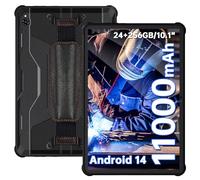 OUKITEL RT9 Rugged Tablet - 10,1" HD, Android 14, 24GB+256GB (TF 1TB), 11000mAh Tablet in Offerta, 16MP+16MP, IP68/IP69K Dual SIM 4G LTE/5G WiFi/Face ID/OTG/GPS/Nero