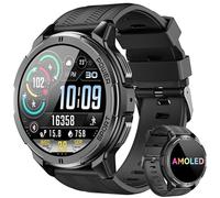OUKITEL Smartwatch da uomo, militare, impermeabile, fitness tracker con 123 modalità sportive, batteria da 410 mAh è sufficiente per 15 giorni, display AMOLED da 1,43", orologio da polso con