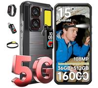 OUKITEL WP300 Rugged Smartphone 5G - Android 15, 16000mAh(45W) 36GB+512GB/2TB Telefono Indistruttibile 108MP+32MP, 120Hz 6.8" 2.4KFHD+, Multi-modulo 370LM lampada+Cuffie con display, Dual SIM/NFC/OTG