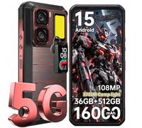 OUKITEL WP300 Rugged Smartphone 5G, cellulare per esterni senza contratto, Android 15, 36GB+512GB/2TB, 16000mAh 45W, 6,8" FHD+ 120Hz, fotocamera 108MP, IP68/IP69K, NFC, WiFi 6