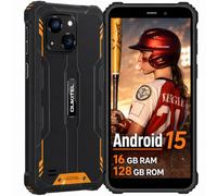 OUKITEL WP32 Telefono Indistruttiblie Android 15, 16(4+12) GB RAM + 128GB ROM/TF 1TB, Display 6.0" HD+ Gorilla Glass 5, Batteria 6300mAh, 20MP+5MP, NFC/Dual SIM/Face ID/OTG, Arancio