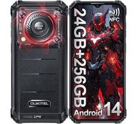 OUKITEL WP36 PRO Rugged Smartphone 2024, 10600mAh Telefono Indistruttibile Android 14, 24(6+18) GB+256 GB/1TB Telefono Rugged, 6.52" HD 13MP+5MP Cellulare Antiurto, 4G Dual SIM,GPS,OTG,NFC, Nero