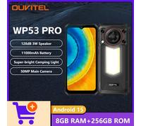 OUKITEL WP53 Pro Telefono robusto Altoparlante da 128 dB Luce da campeggio Batteria da 11000 mAh 8 GB di RAM + 256 GB di ROM Fotocamera da 50 MP Smartphone Android 15