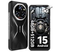 OUKITEL WP55 Pro 5G Rugged Smartphone, 48GB+512GB/2TB Telefono Indistruttibile Android 15, 11000mAh/33W, 108MP+20MP+8MP, 6.6” FHD+ 120Hz IPS Cellulare Robusto, 5G Dual SIM/NFC/OTG/GPS,Nero