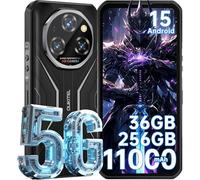 OUKITEL WP55 Smartphone 5G Rugged, Android 15, 256GB+36GB RAM, Display 6.6" FHD+ 120Hz, Fotocamera 108MP, Batteria 11000mAh, IP68/IP69K, Dual SIM