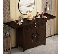 OUKMXSY Mobiletto per Altare Buddista, Altare sacrario, Tavolo da Preghiera con Contenitore, Offerta Cinese per Soggiorno, Camera da Letto, Ufficio, Bagno (Marrone Scuro, 66 * 40 cm/25 15