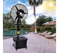 OUKMXSY Ventilatore a piantana Industriale di Grandi Dimensioni da 26" Ventilatore nebulizzatore ad Alta velocità a 3 velocità con nebulizzatore d'Acqua Ventilatore a piantana oscillante d