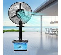OUKMXSY Ventilatore a piantana per Esterni Industriale da 320 W, Ventilatore oscillante ad Alta velocità con 3 velocità, ventilatori fissi in Movimento con Serbatoio di nebulizzazione Auto