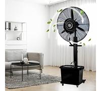 OUKMXSY Ventilatore Industriale a piantana ad Alta velocità da 320 W con Serbatoio di nebulizzazione, Ventilatore di Raffreddamento per Esterni, ventilatori da Pavimento oscillanti a 90° p