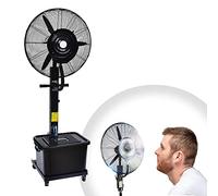 OUKMXSY Ventilatore Industriale a piantana da 26", Ventilatore nebulizzatore ad Alta velocità, nebulizzatore in Metallo a 3 Pale, Ventilatore nebulizzatore da Esterno da 26", Serbatoio del