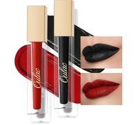 OULAC Kit Rossetti Liquidi Matte - Set 2 Nero Rosso Rossetti, Tinte Labbra a Lunga Tenuta - Finish Cremoso & Coprente - Formula Senza Trasferimento - Vegan & Cruelty Free - 4,5mlx2(M01+M23)