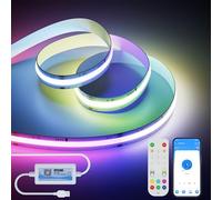 OULARA 5V RGB Smart IC USB COB LED Striscia Pixel indirizzabile,3M RGBIC led Striscia Cambia Colore Funzione Luce Nastro Flessibile con Alexa/Google Assistente per Decorazioni Fai da Te per Feste