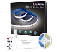 OULARA COB LED Striscia Kaltweiß 6000K 10M, Dimmerabile 24V Flessibile con RF Telecomando e Alimentatore CRI90+ LED Strip Light da Incasso Luminosa per Decorazione Domestica Fai da te