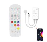 OULARA Controller Dimmer per striscia LED RGB COB LED, con app, sincronizzazione musicale e telecomando IR per aggiornare strisce LED da 4 pin 10 mm su connessione Bluetooth/2,4 G Wi-Fi