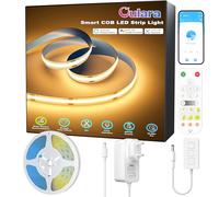 OULARA WIFI Striscia LED COB 3M Compatibile Alexa Bianca Calda 2700K, set di luci LED Striscia dimmerabili con Telecomando RF e Alimentatore, 24V Nastro LED per illuminazione fai da te
