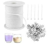 Oulesvte 100 Pezzi Stoppini per Candele, Stoppino in Cotone Naturale, stoppino naturale per candele, candela regolabile, Realizza candele fatte a mano, Per realizzare candele artigianali, ecologiche