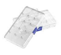 Oulesvte 2 Pezzi Scatole per Gioielli in Plastica, Scatola con 15 Scomparti in Plastica, Trasparenti Scatola con Divisori Per Riporre Viti, Orecchini, Perline, Materiale da Ufficio Ordinato