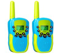 Oulesvte 2 pezzi Walkie Talkie Bambini, VOX Walkie Talkie Con Torcia LED Retroilluminata, Ricetrasmittenti 22 Canali, Radio Giocattoli a 2 vie, Lunga Distanza 3km, Per 3-12 Anni Giocattoli da Esterno