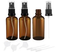 Oulesvte 3 Pezzi Flaconi spray in Vetro Ambrato, 50 ml Bottiglie Spray,Portatile Nebulizzatore,Spray Ricaricabile per Nebulizzazione Fine, Flacone Spray Vuoto Piccoli per Profumi, Liquidi Cosmetici