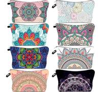 OuLi Store 8PCS Borsa per il Trucco Piccola Stampato, Borsa Cosmetica, Borsa Cosmetica da Viaggio, Multifunzionale Borsa Cosmetici Portatile (Stile 2-8PCS)