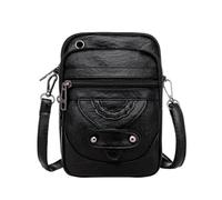 OuLi Store Borse a tracolla per donna/uomo, piccola borsa per telefono portatile Crossbody mini custodia in pelle PU portafogli borsa a tracolla (nero)