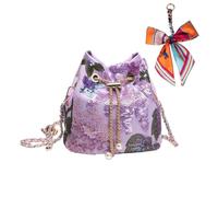OuLi Store Paillettes Ricamo floreale Catena Borsa da sera a Scontro da Donna, Borsa serale Glitters, Borsa da Mano per Donne,San Valentino/giorno della madre/regali (Stile 4-Violetta)