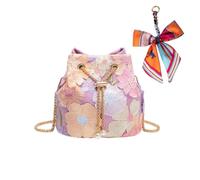 OuLi Store Paillettes Ricamo floreale Catena Borsa da sera a Scontro da Donna, Borsa serale Glitters, Borsa da Mano per Donne,San Valentino/giorno della madre/regali (Stile 5-Violetta)