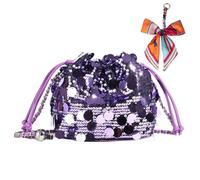 OuLi Store Paillettes Ricamo floreale Catena Borsa da sera a Scontro da Donna, Borsa serale Glitters, Borsa da Mano per Donne,San Valentino/giorno della madre/regali (Stile 2-Violetta1)