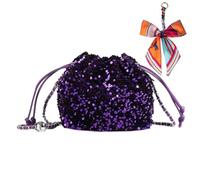OuLi Store Paillettes Ricamo floreale Catena Borsa da sera a Scontro da Donna, Borsa serale Glitters, Borsa da Mano per Donne,San Valentino/giorno della madre/regali (Stile 2-Violetta2)