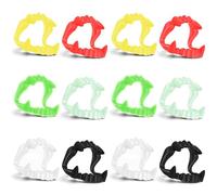 Ouligay 12 Pezzi Denti Vampiro Denti Vampiro Plastica Bagliore nel Buio Denti da Vampiro Bambini per Halloween Feste Masquerade Feste Dracula Costume Accessorio