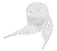 Ouligay 2 paia di lacci larghi 3 cm per scarpe da ginnastica bianchi lacci per scarpe da ginnastica eleganti lacci piatti cavi lunghi 119 cm stringhe per scarpe da ginnastica per donne e ragazze